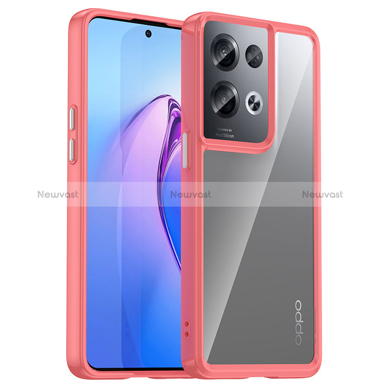 Silicone Transparent Frame Case Cover J01S for Oppo Reno8 Pro 5G