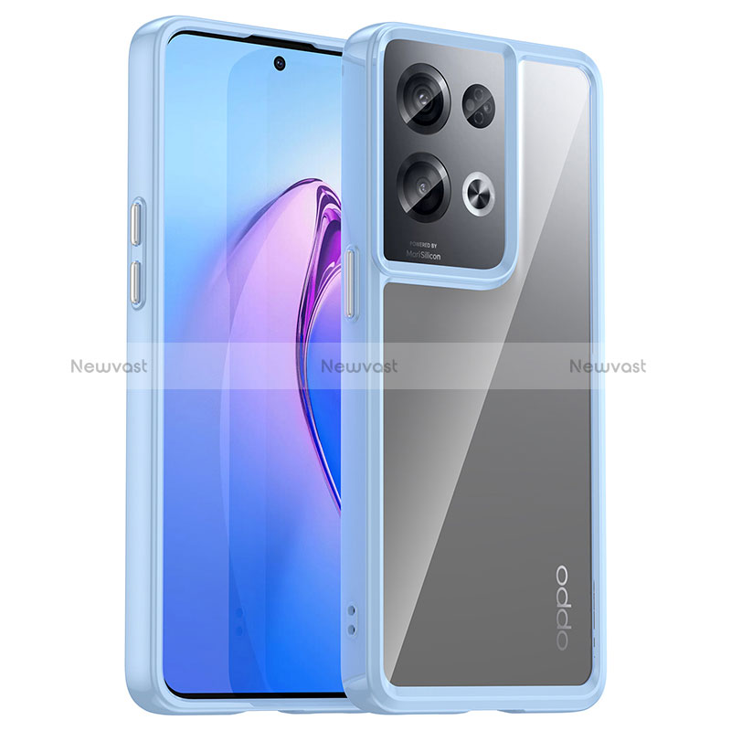 Silicone Transparent Frame Case Cover J01S for Oppo Reno8 Pro+ Plus 5G