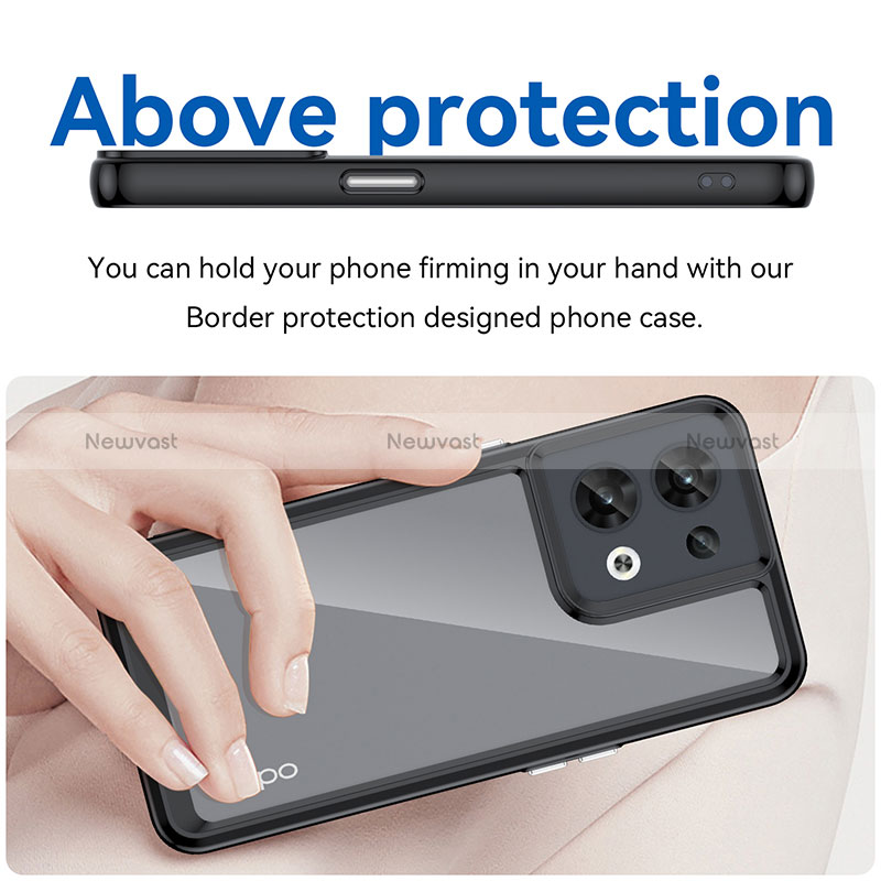 Silicone Transparent Frame Case Cover J01S for Oppo Reno9 Pro 5G