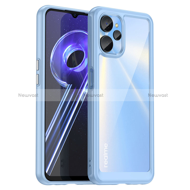 Silicone Transparent Frame Case Cover J01S for Realme 10 5G Blue