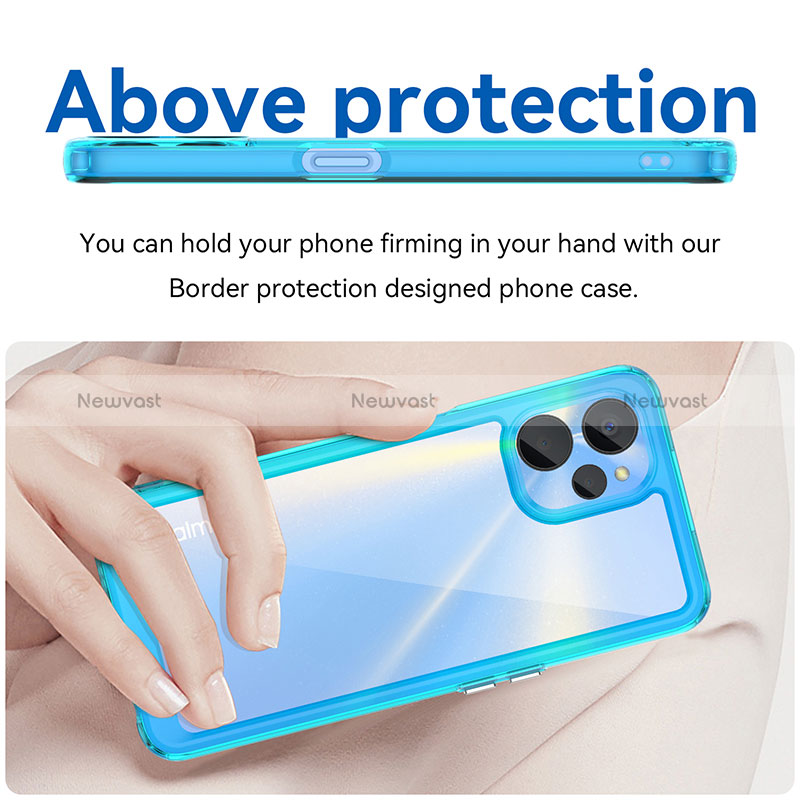 Silicone Transparent Frame Case Cover J01S for Realme 9i 5G