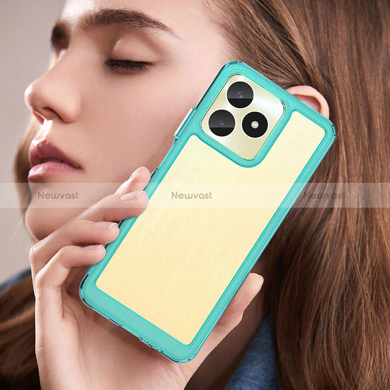 Silicone Transparent Frame Case Cover J01S for Realme C53 India