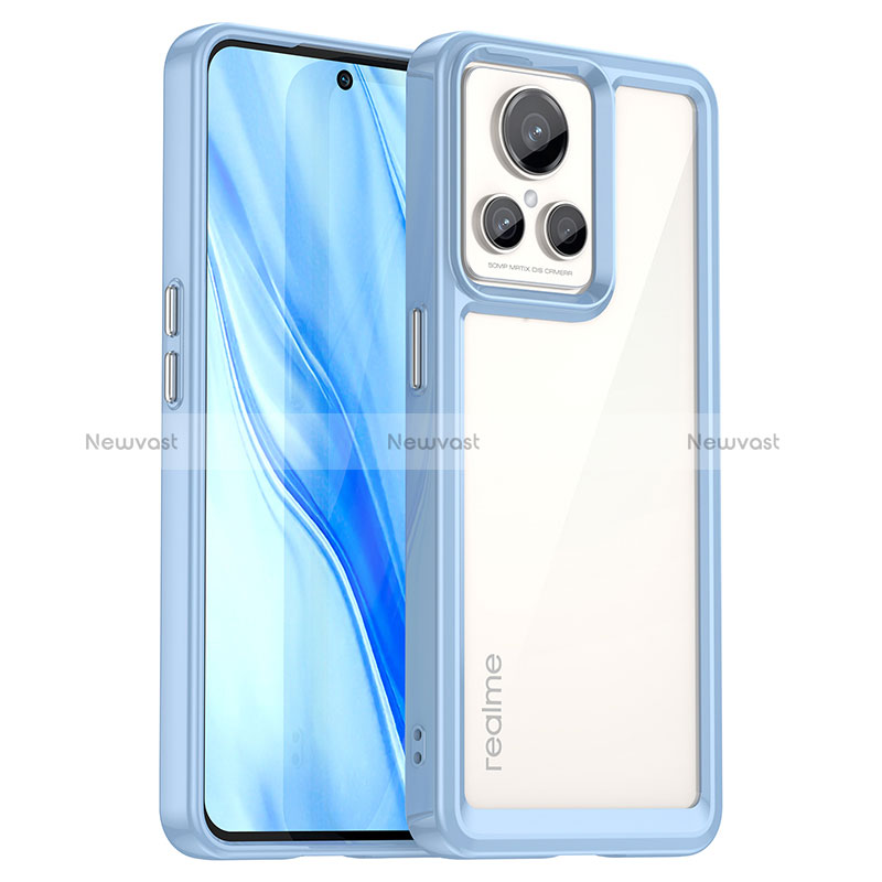 Silicone Transparent Frame Case Cover J01S for Realme GT2 Master Explorer Blue