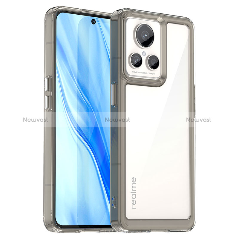 Silicone Transparent Frame Case Cover J01S for Realme GT2 Master Explorer Gray