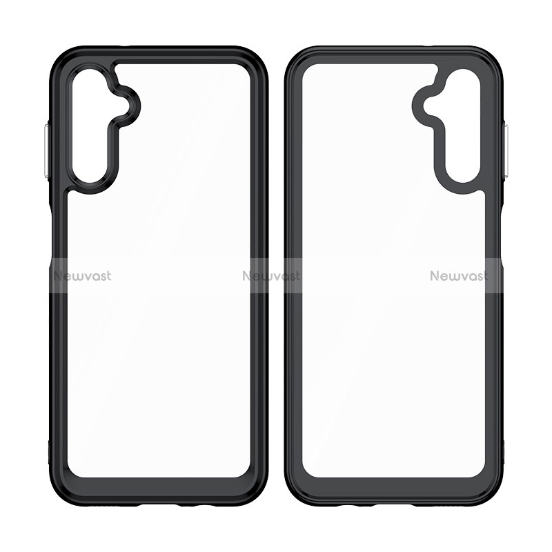 Silicone Transparent Frame Case Cover J01S for Samsung Galaxy A14 4G