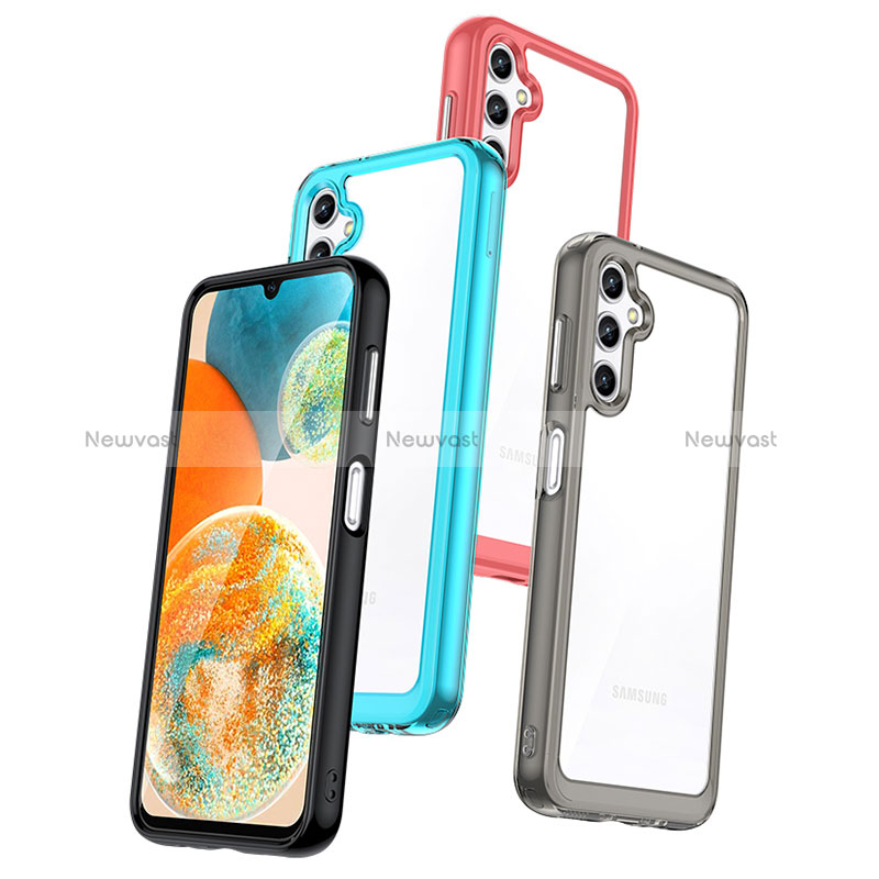 Silicone Transparent Frame Case Cover J01S for Samsung Galaxy A14 4G