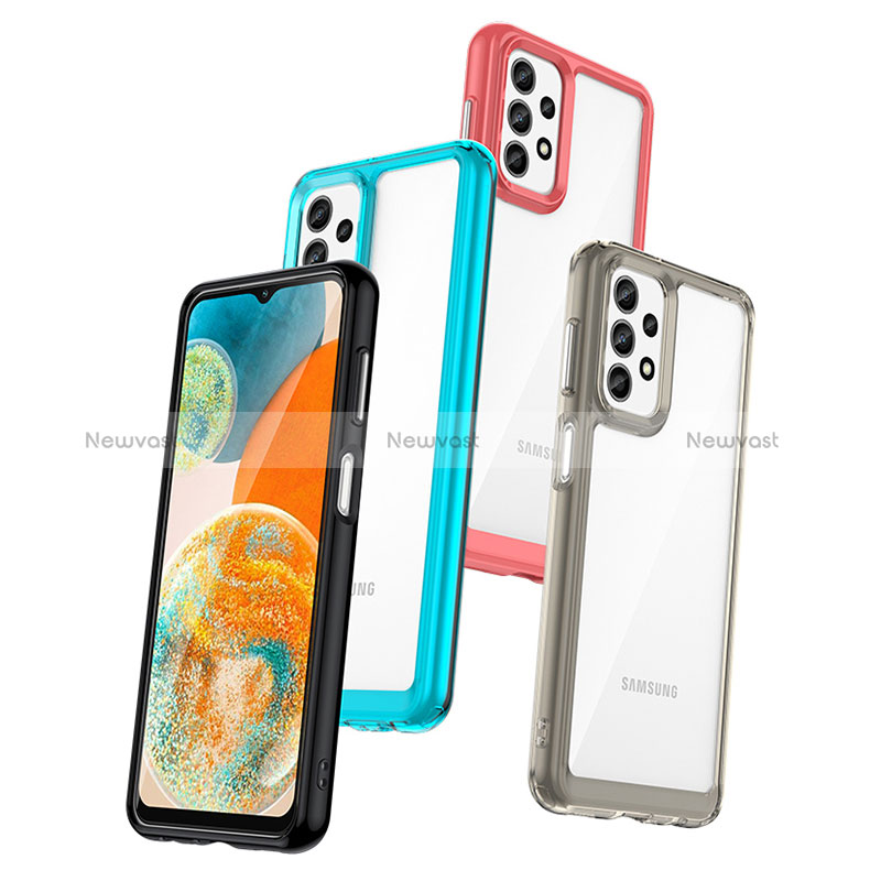 Silicone Transparent Frame Case Cover J01S for Samsung Galaxy A23 4G