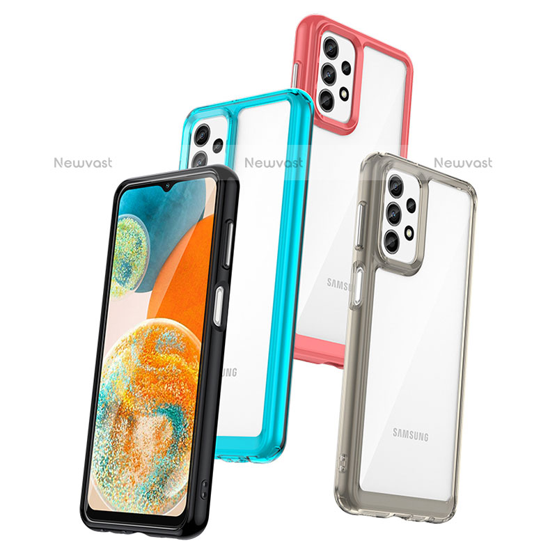 Silicone Transparent Frame Case Cover J01S for Samsung Galaxy A23 5G