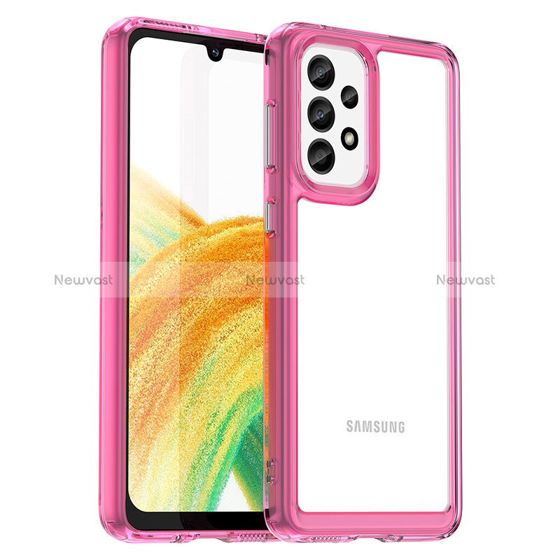 Silicone Transparent Frame Case Cover J01S for Samsung Galaxy A33 5G