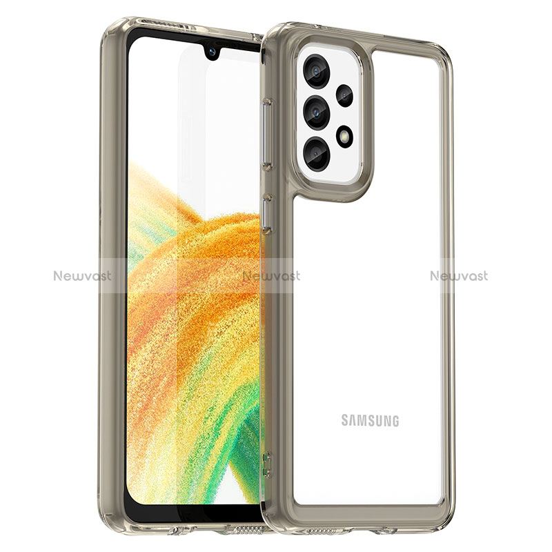 Silicone Transparent Frame Case Cover J01S for Samsung Galaxy A33 5G