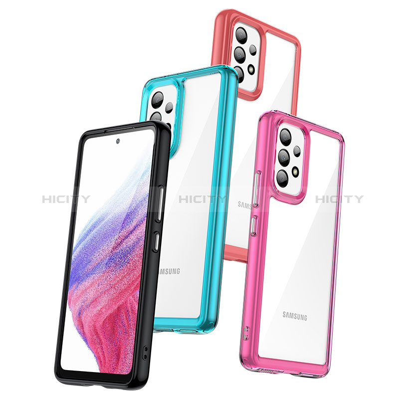 Silicone Transparent Frame Case Cover J01S for Samsung Galaxy A53 5G