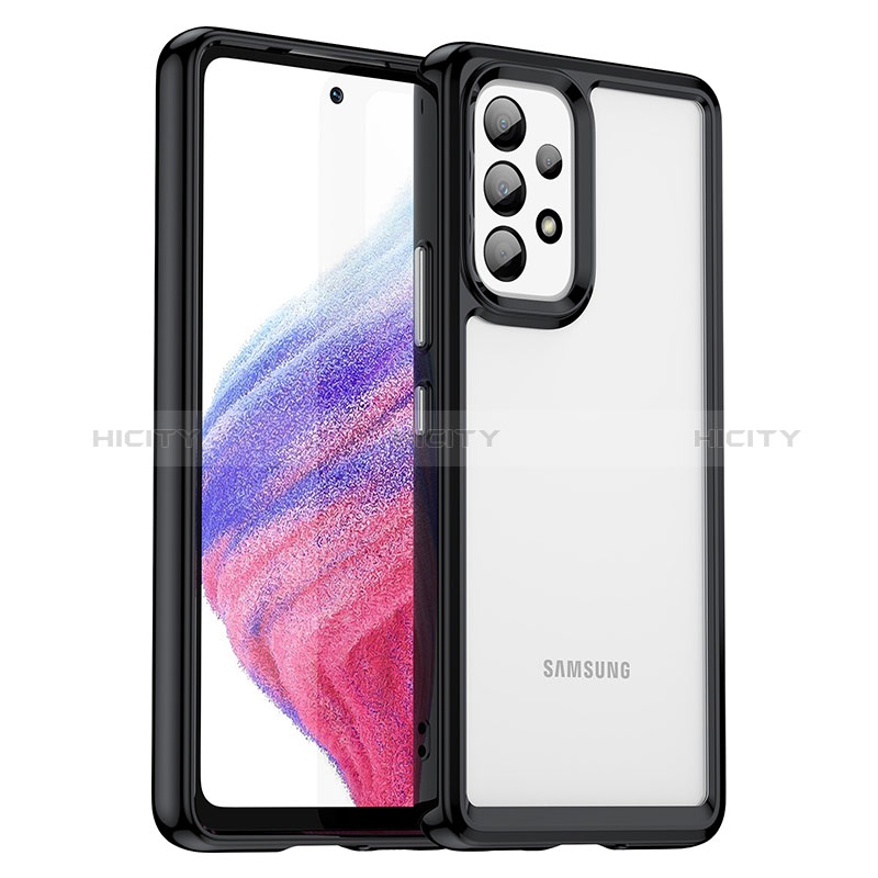 Silicone Transparent Frame Case Cover J01S for Samsung Galaxy A53 5G