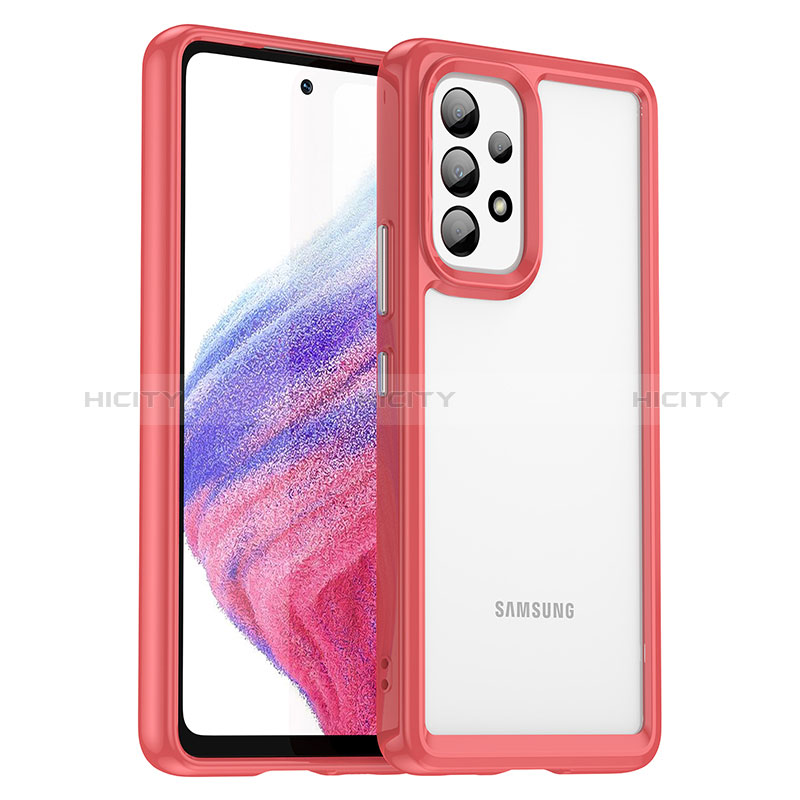 Silicone Transparent Frame Case Cover J01S for Samsung Galaxy A53 5G