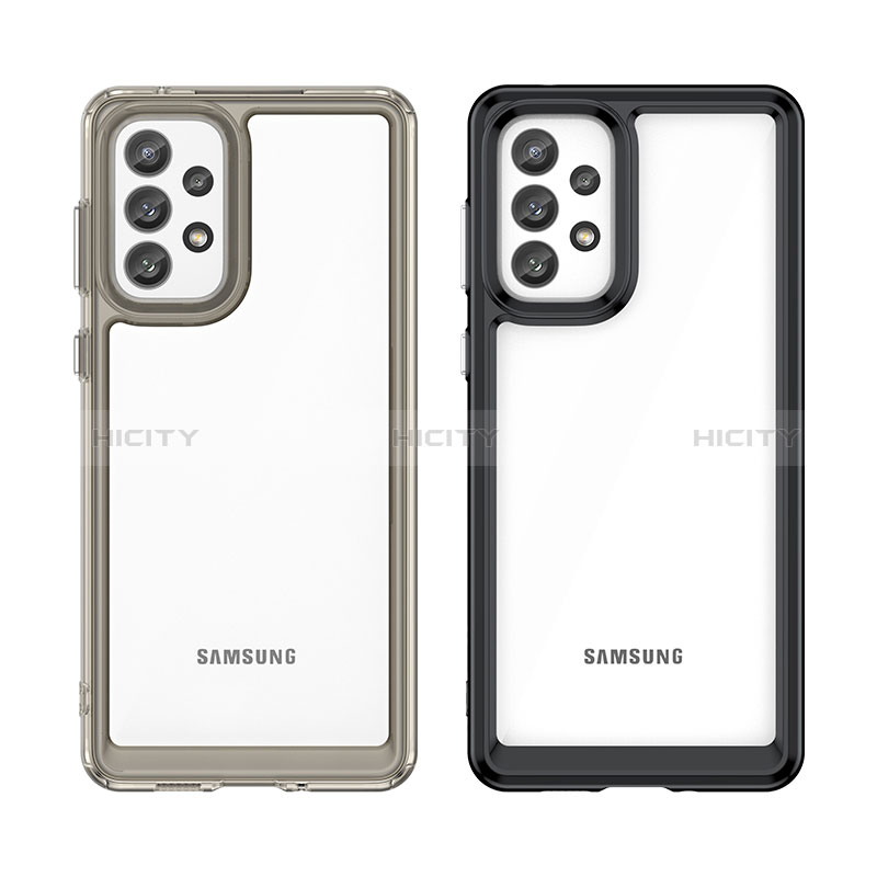 Silicone Transparent Frame Case Cover J01S for Samsung Galaxy A73 5G