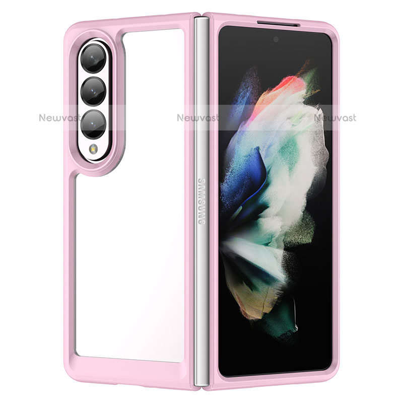 Silicone Transparent Frame Case Cover J01S for Samsung Galaxy Z Fold3 5G