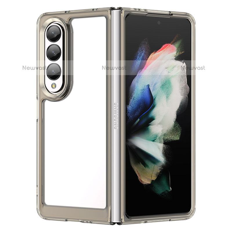 Silicone Transparent Frame Case Cover J01S for Samsung Galaxy Z Fold3 5G