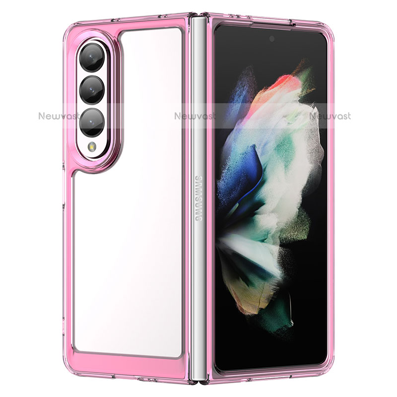 Silicone Transparent Frame Case Cover J01S for Samsung Galaxy Z Fold3 5G