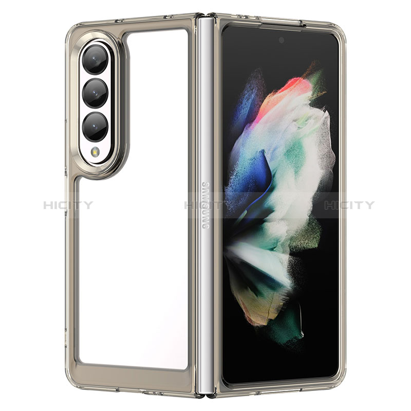 Silicone Transparent Frame Case Cover J01S for Samsung Galaxy Z Fold4 5G Gray