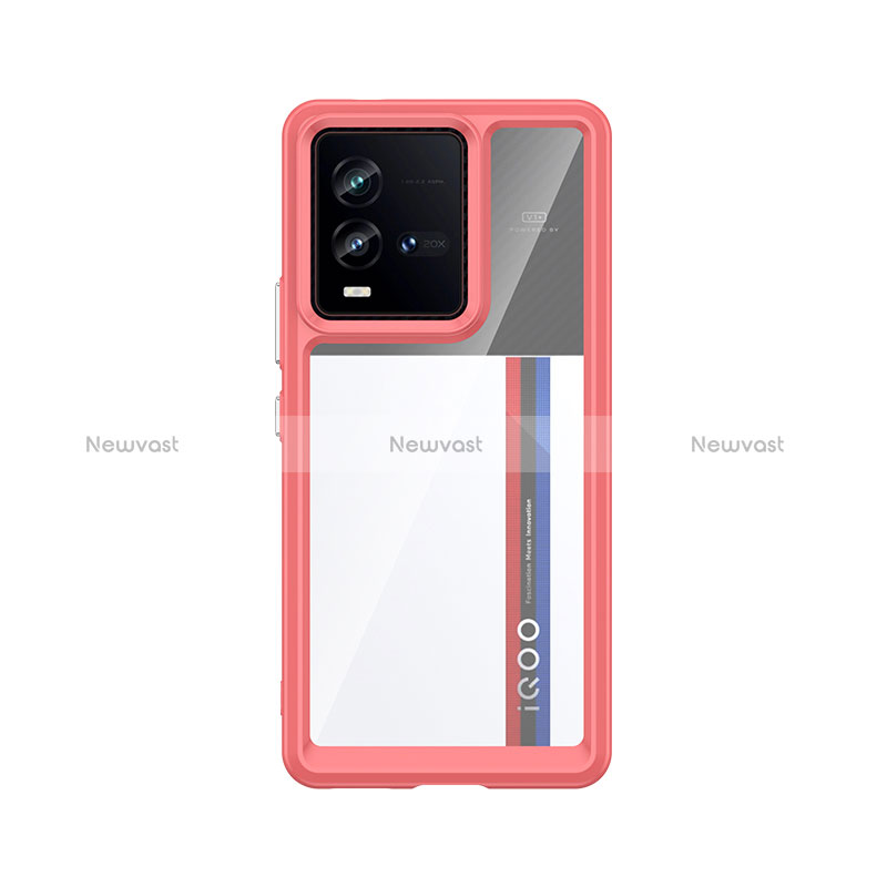 Silicone Transparent Frame Case Cover J01S for Vivo iQOO 10 5G