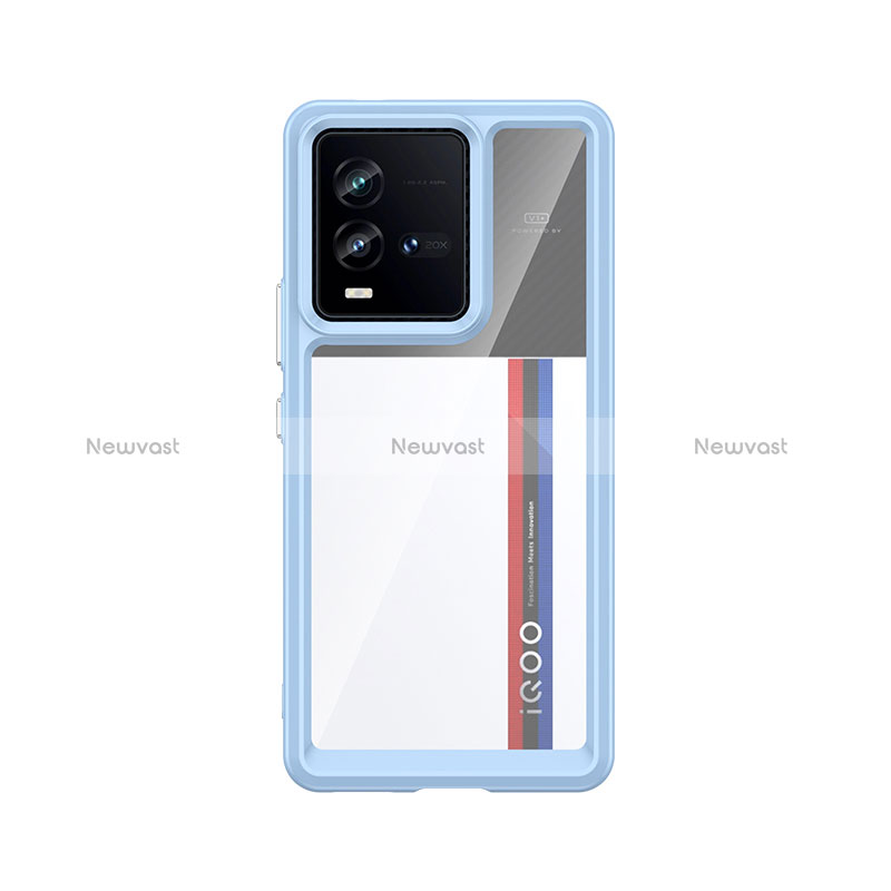 Silicone Transparent Frame Case Cover J01S for Vivo iQOO 10 5G