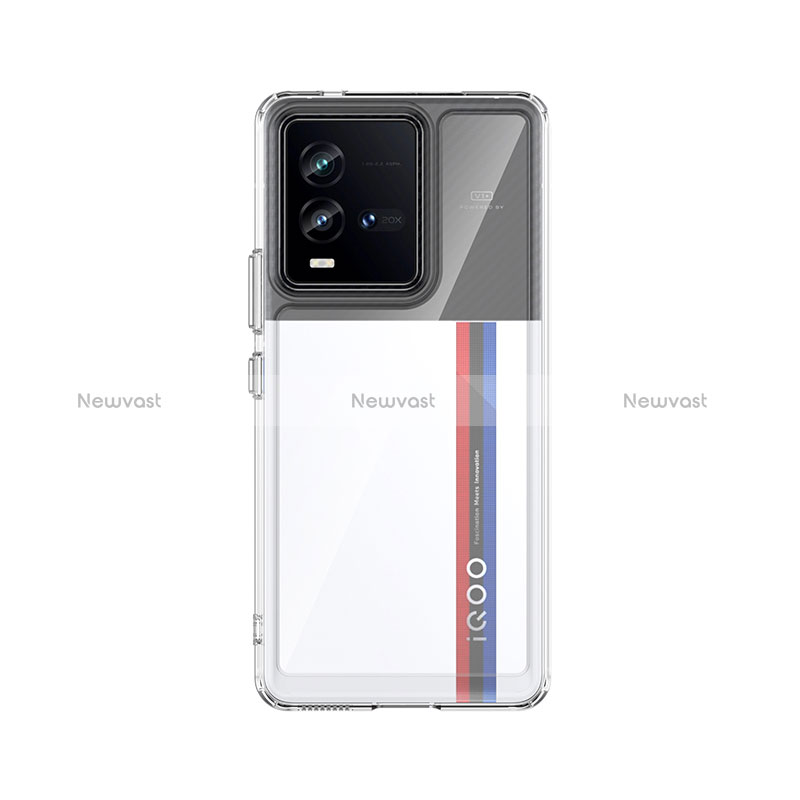 Silicone Transparent Frame Case Cover J01S for Vivo iQOO 10 5G