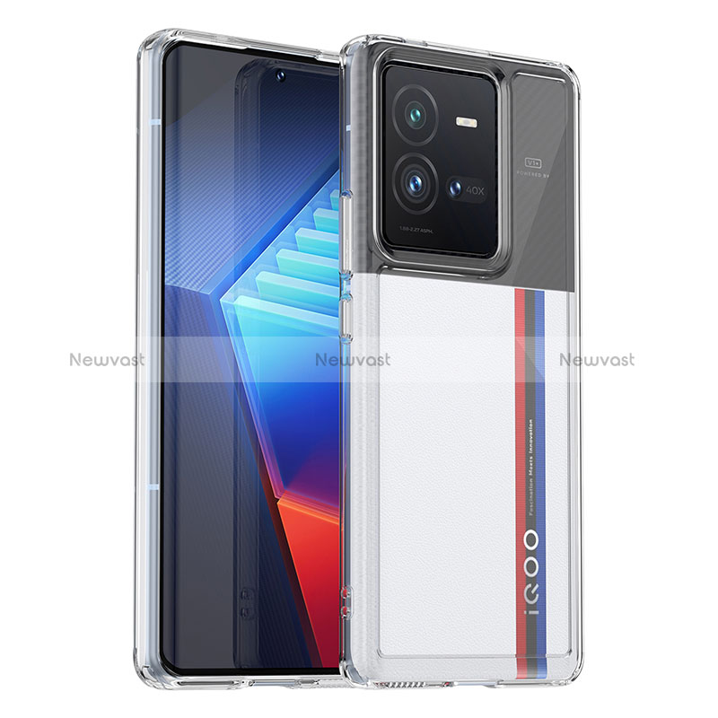 Silicone Transparent Frame Case Cover J01S for Vivo iQOO 10 Pro 5G Clear