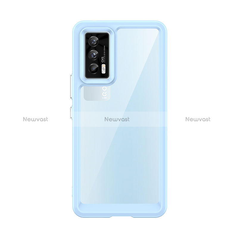 Silicone Transparent Frame Case Cover J01S for Vivo iQOO 7 India 5G