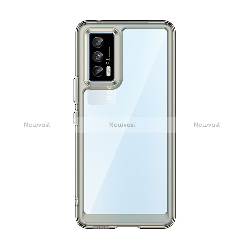 Silicone Transparent Frame Case Cover J01S for Vivo iQOO 7 India 5G