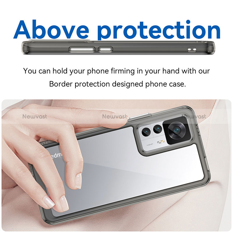 Silicone Transparent Frame Case Cover J01S for Xiaomi Mi 12T 5G