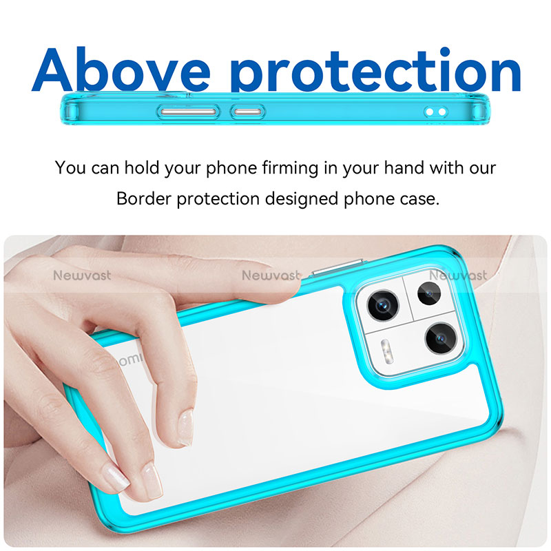 Silicone Transparent Frame Case Cover J01S for Xiaomi Mi 13 5G