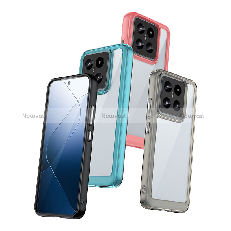 Silicone Transparent Frame Case Cover J01S for Xiaomi Mi 14 5G