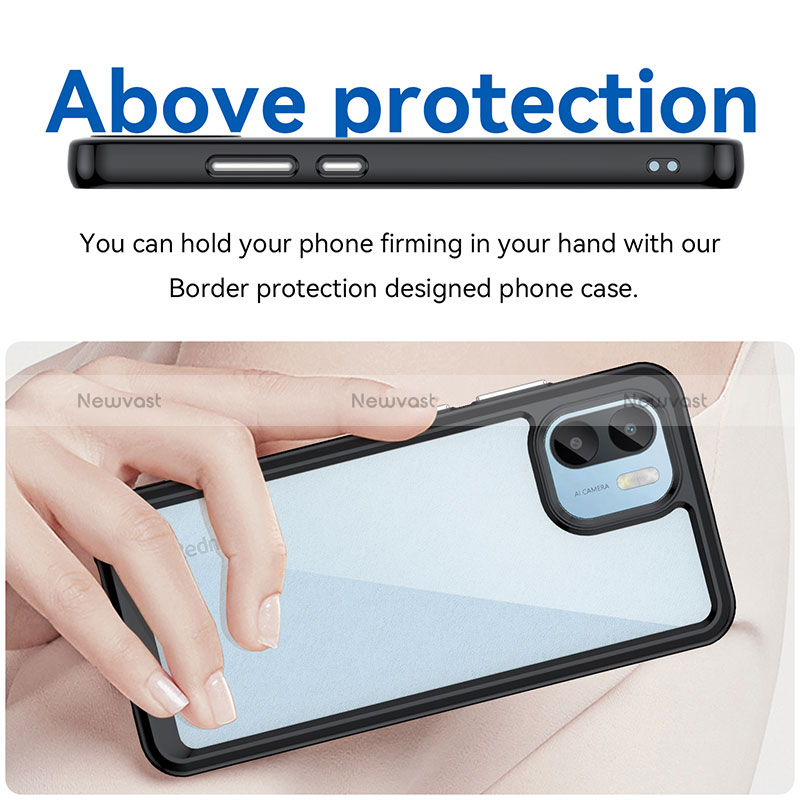 Silicone Transparent Frame Case Cover J01S for Xiaomi Poco C50