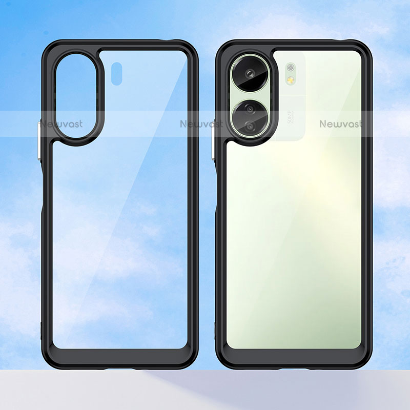 Silicone Transparent Frame Case Cover J01S for Xiaomi Poco C65