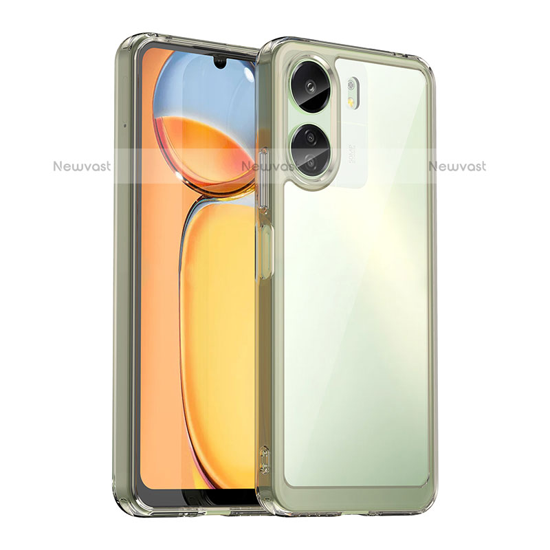 Silicone Transparent Frame Case Cover J01S for Xiaomi Poco C65