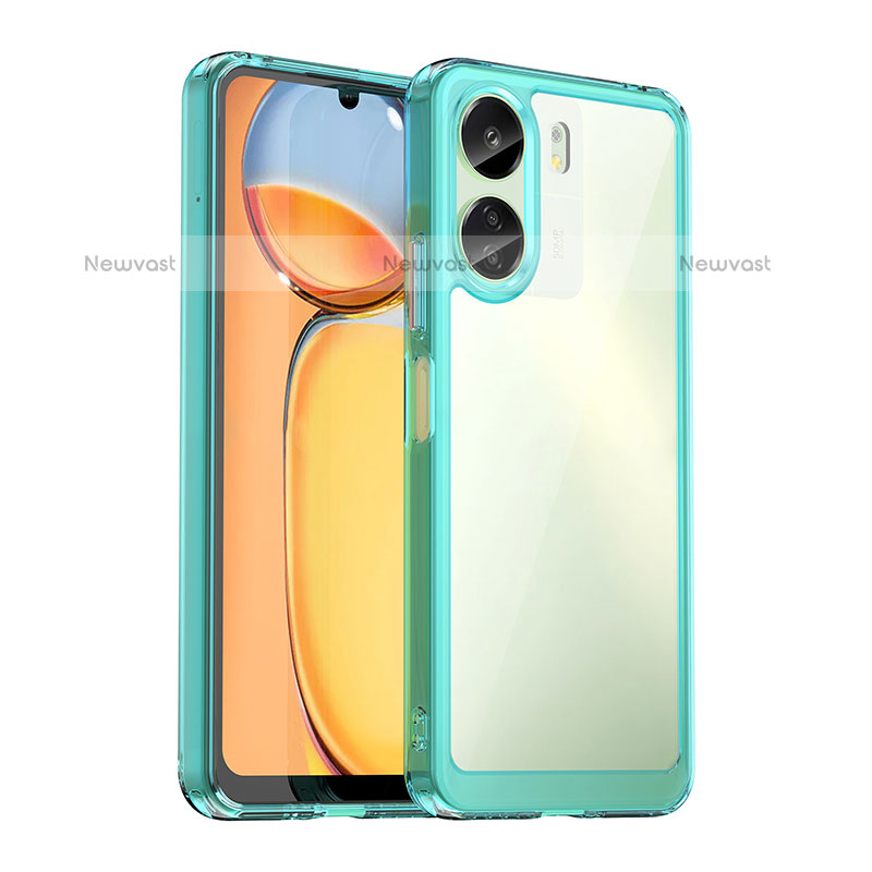 Silicone Transparent Frame Case Cover J01S for Xiaomi Poco C65