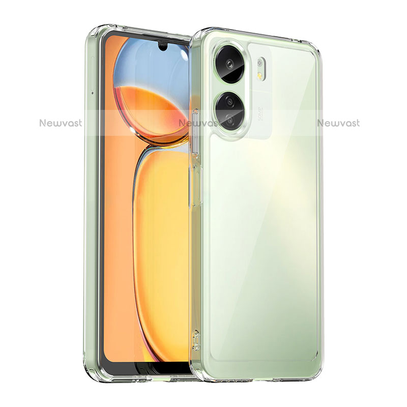 Silicone Transparent Frame Case Cover J01S for Xiaomi Poco C65