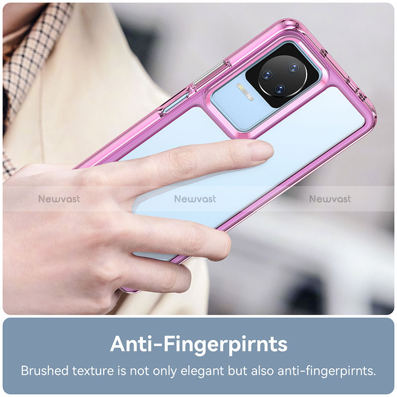 Silicone Transparent Frame Case Cover J01S for Xiaomi Poco F4 5G