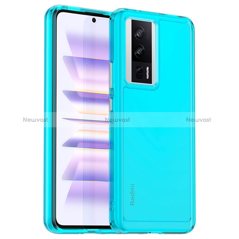 Silicone Transparent Frame Case Cover J01S for Xiaomi Poco F5 Pro 5G