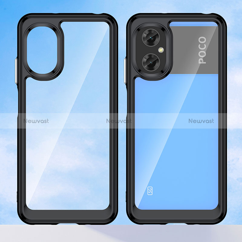 Silicone Transparent Frame Case Cover J01S for Xiaomi Poco M4 5G