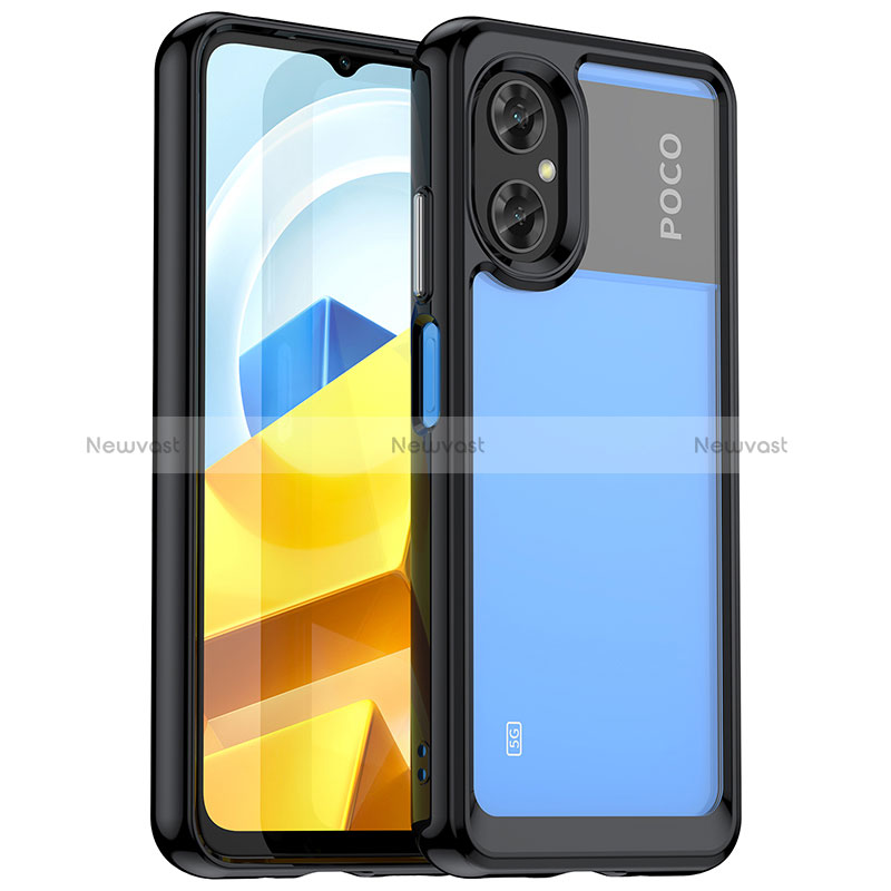 Silicone Transparent Frame Case Cover J01S for Xiaomi Poco M4 5G Black