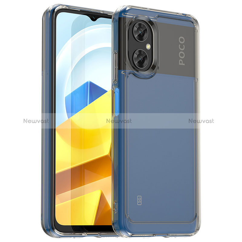 Silicone Transparent Frame Case Cover J01S for Xiaomi Poco M4 5G Gray