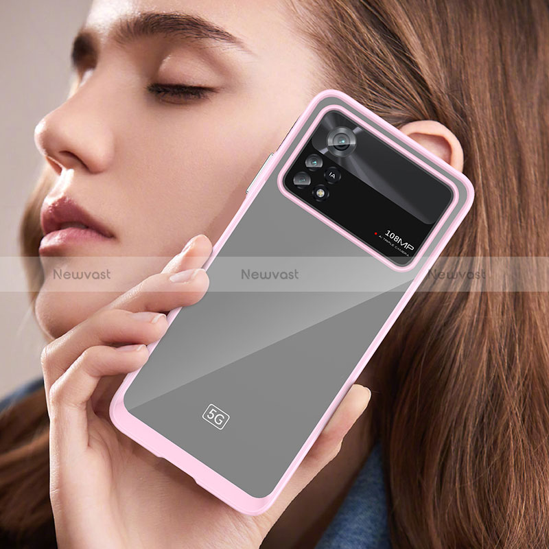 Silicone Transparent Frame Case Cover J01S for Xiaomi Poco X4 Pro 5G