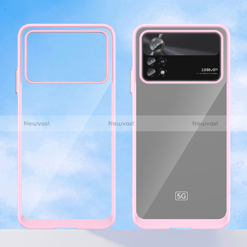 Silicone Transparent Frame Case Cover J01S for Xiaomi Poco X4 Pro 5G