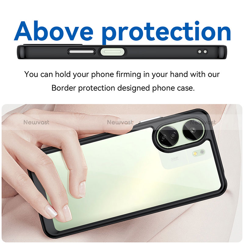 Silicone Transparent Frame Case Cover J01S for Xiaomi Redmi 13C