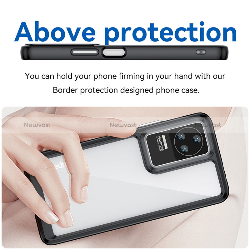 Silicone Transparent Frame Case Cover J01S for Xiaomi Redmi K50 5G