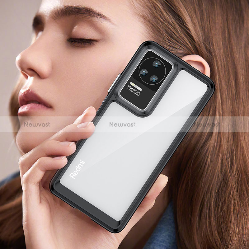 Silicone Transparent Frame Case Cover J01S for Xiaomi Redmi K50 Pro 5G