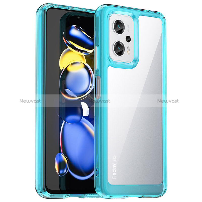 Silicone Transparent Frame Case Cover J01S for Xiaomi Redmi K50i 5G