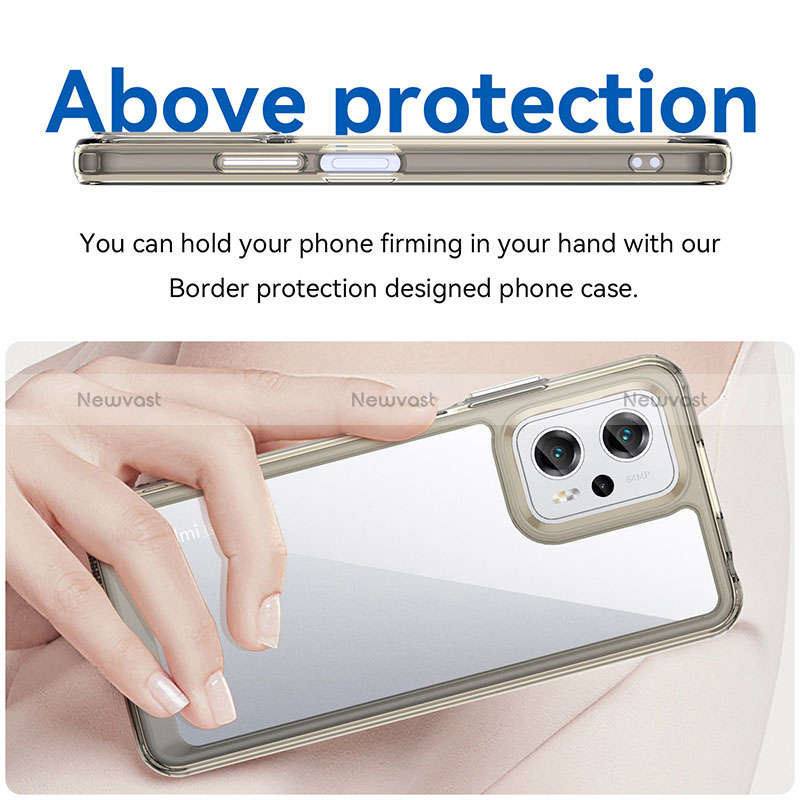 Silicone Transparent Frame Case Cover J01S for Xiaomi Redmi K50i 5G