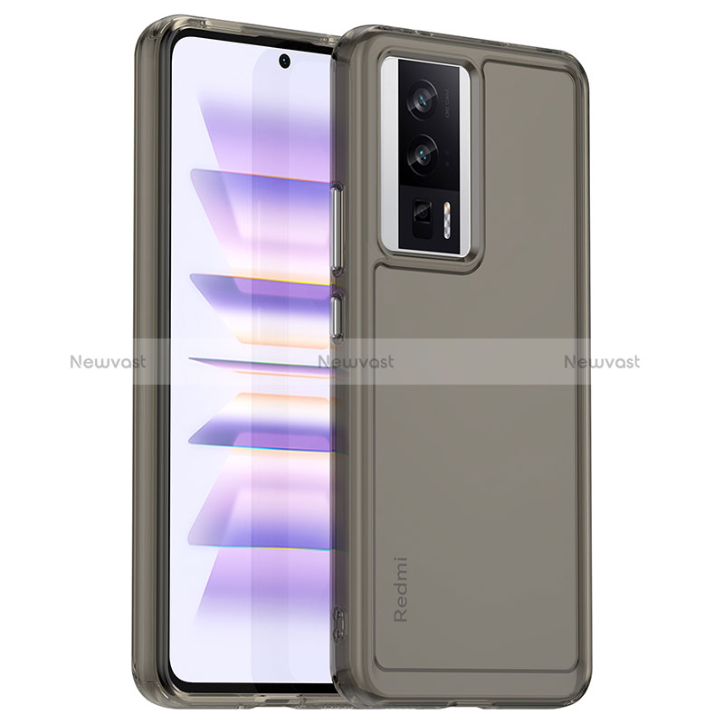 Silicone Transparent Frame Case Cover J01S for Xiaomi Redmi K60 5G