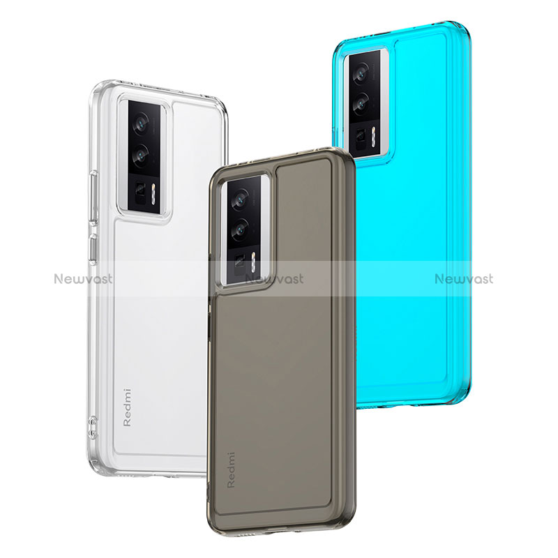 Silicone Transparent Frame Case Cover J01S for Xiaomi Redmi K60 5G